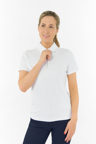 Rebecca Lily PWP Short Sleeve Polo Golf Shirt - White