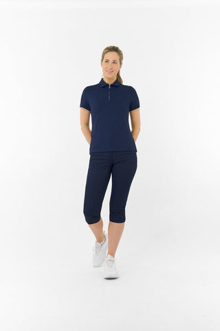 Rebecca Lily PWP Short Sleeve Polo Golf Shirt - Navy