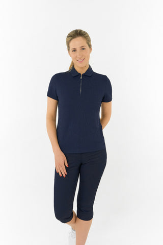 Rebecca Lily PWP Short Sleeve Polo Golf Shirt - Navy
