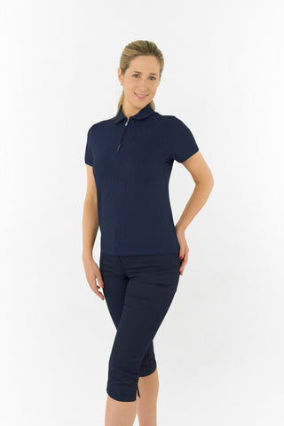 Rebecca Lily PWP Short Sleeve Polo Golf Shirt - Navy
