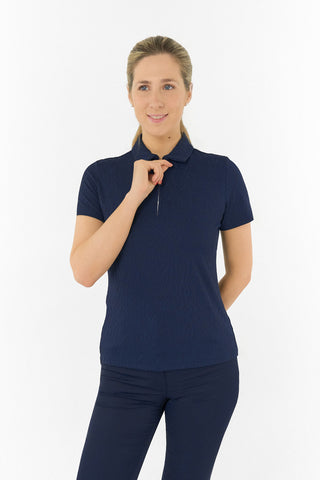 Rebecca Lily PWP Short Sleeve Polo Golf Shirt - Navy