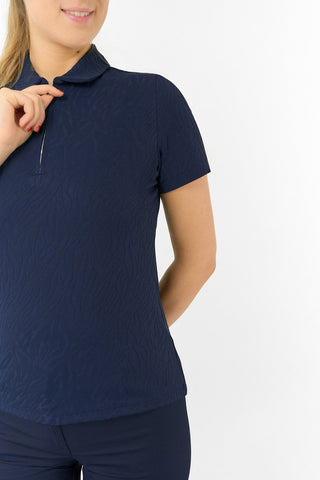 Rebecca Lily PWP Short Sleeve Polo Golf Shirt - Navy