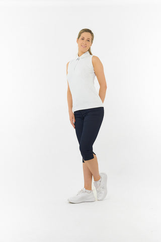 Rebecca Lily PWP Sleeveless Polo Golf Shirt - White