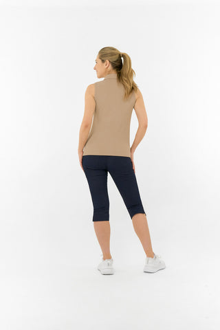 Rebecca Lily PWP Sleeveless Polo Golf Shirt - Sandstone