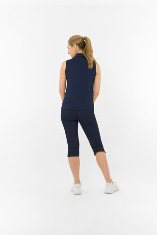 Rebecca Lily PWP Sleeveless Polo Golf Shirt - Navy