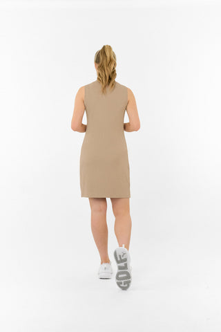 Sabrina Textured Sleeveless Dress - Sandstone