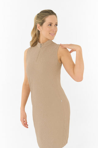 Sabrina Textured Sleeveless Dress - Sandstone