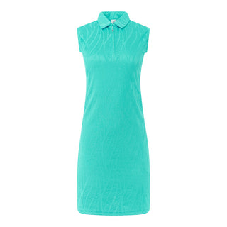 Freya Jacquard Ladies Golf Sleeveless Dress - Ocean