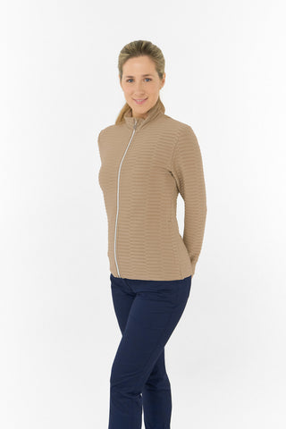 Poppy PWP Textured Ladies Golf Jacket - Sandstone