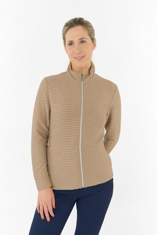 Poppy PWP Textured Ladies Golf Jacket - Sandstone