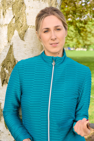 Poppy PWP Textured Ladies Golf Jacket - Teal