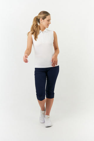 Thrive2 Sleeveless Ladies Golf Polo Shirt - White