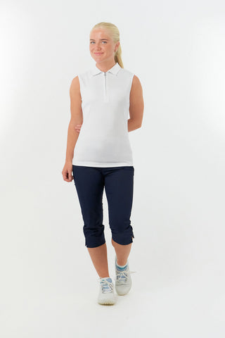 Thrive2 Sleeveless Ladies Golf Polo Shirt - White