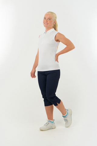 Thrive2 Sleeveless Ladies Golf Polo Shirt - White