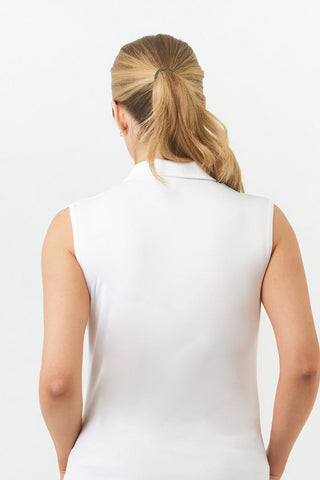 Thrive2 Sleeveless Ladies Golf Polo Shirt - White