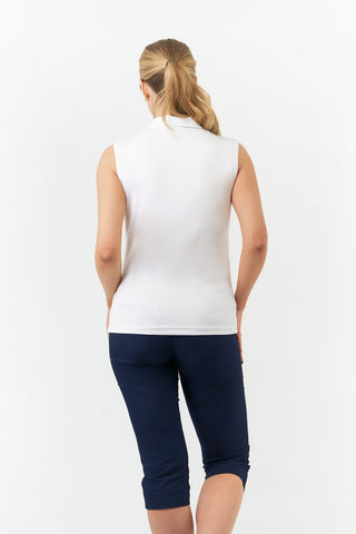 Thrive2 Sleeveless Ladies Golf Polo Shirt - White