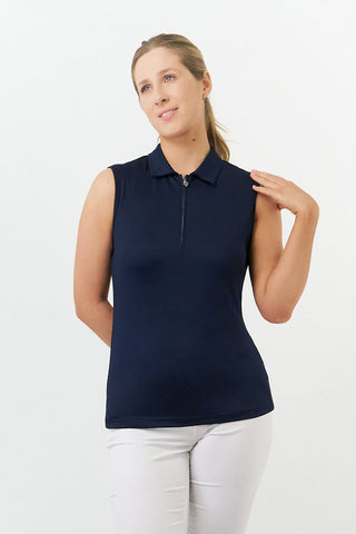 Thrive2 Sleeveless Ladies Golf Polo Shirt - Navy