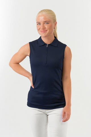 Thrive2 Sleeveless Ladies Golf Polo Shirt - Navy