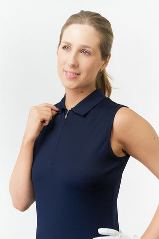 Thrive2 Sleeveless Ladies Golf Polo Shirt - Navy