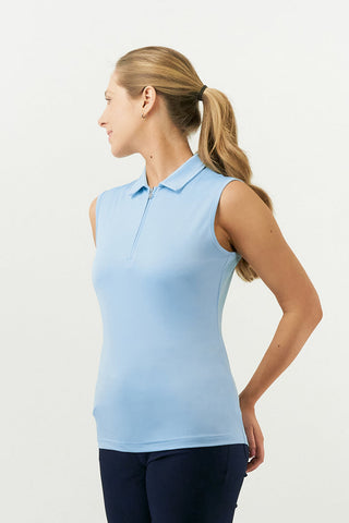 Thrive2 Sleeveless Ladies Golf Polo Shirt - Pale Blue