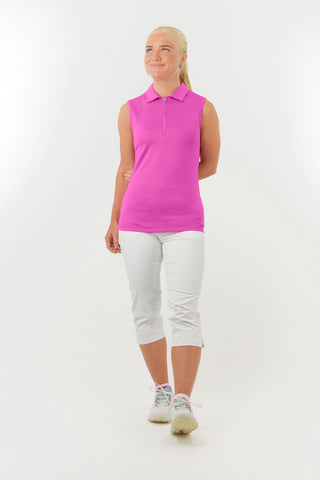 Thrive2 Sleeveless Ladies Golf Polo Shirt - Azalea Pink
