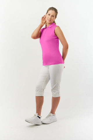 Thrive Ladies Sleeveless Golf Polo Shirts - Azalea Pink