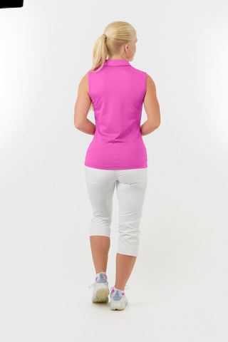 Thrive2 Sleeveless Ladies Golf Polo Shirt - Azalea Pink