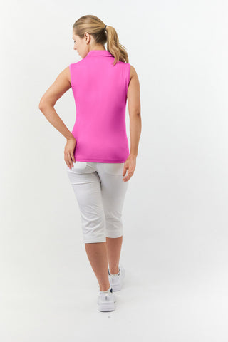 Thrive Ladies Sleeveless Golf Polo Shirts - Azalea Pink
