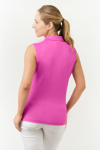 Thrive Ladies Sleeveless Golf Polo Shirts - Azalea Pink