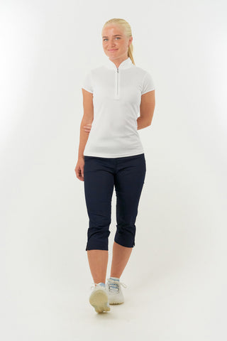 Bloom2 Ladies Cap Sleeve Polo Shirt - White