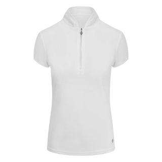 Bloom Ladies Cap Sleeve Polo Shirt - White