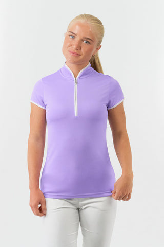 Bloom2 Ladies Cap Sleeve Polo Shirt - Lilac