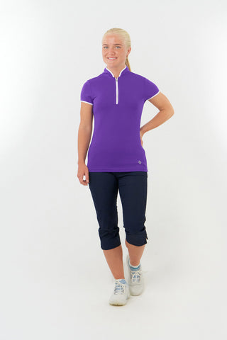 Bloom Cap Sleeve Ladies Golf Polo Shirt - Purple