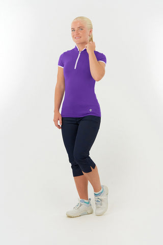 Bloom Cap Sleeve Ladies Golf Polo Shirt - Purple
