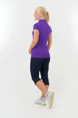 Bloom Cap Sleeve Ladies Golf Polo Shirt - Purple