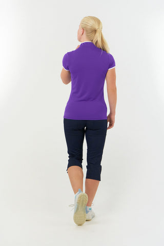 Bloom Cap Sleeve Ladies Golf Polo Shirt - Purple