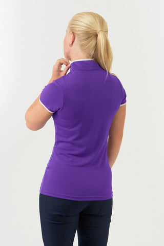 Bloom Cap Sleeve Ladies Golf Polo Shirt - Purple