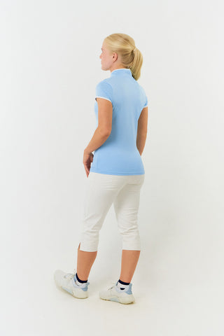Bloom Ladies Cap Sleeve Polo Shirt - Pale Blue