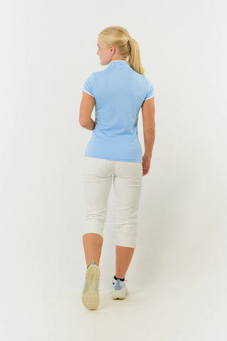 Bloom Ladies Cap Sleeve Polo Shirt - Pale Blue