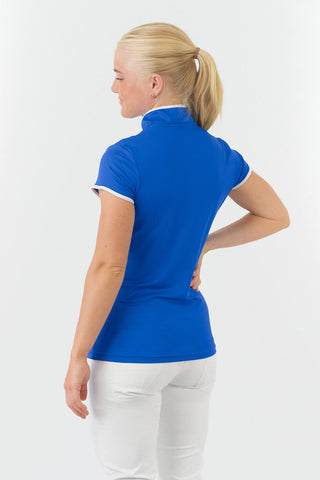 Bloom Cap Sleeve Womens Golf Polo Shirts  - Royal Blue