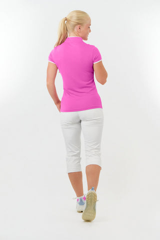 Bloom2 Ladies Cap Sleeve Polo Shirt - Azalea Pink