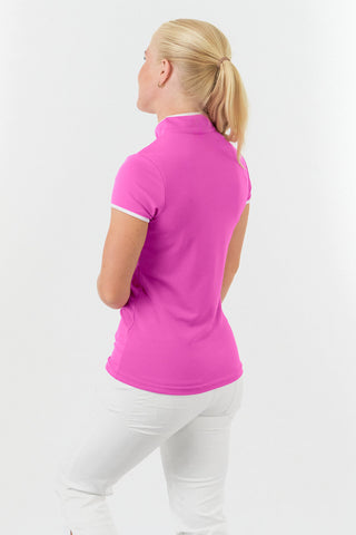 Bloom2 Ladies Cap Sleeve Polo Shirt - Azalea Pink