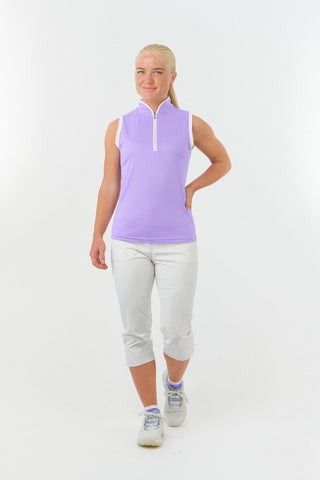 Bloom2 Ladies Sleeveless Polo Shirt - Lilac