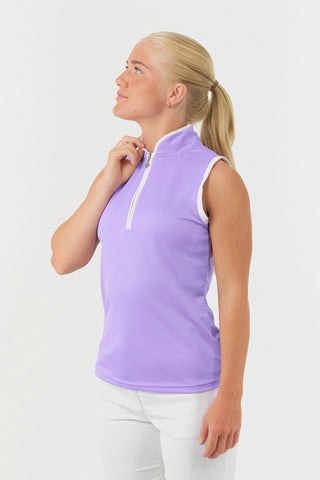 Bloom2 Ladies Sleeveless Polo Shirt - Lilac