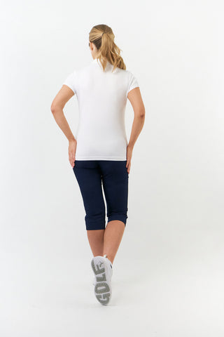 Thrive Cap Sleeve Women's Golf Polo Shirts - White