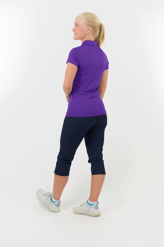 Thrive Cap Sleeve Women's Golf Polo Shirts - Purple