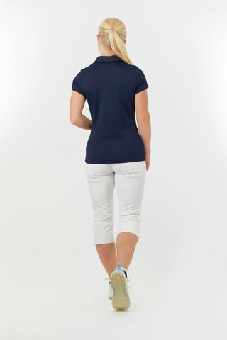 Thrive Cap Sleeve Women's Golf Polo Shirts - Navy
