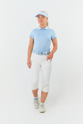 Thrive Cap Sleeve Women's Golf Polo Shirts - Pale Blue