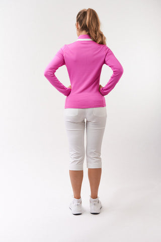 Mist Ladies Golf Full Zip Mid Layer - Azalea