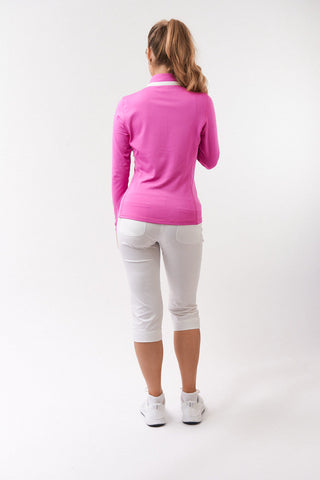 Mist Ladies Golf Full Zip Mid Layer - Azalea